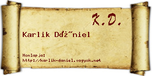 Karlik Dániel névjegykártya