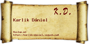 Karlik Dániel névjegykártya